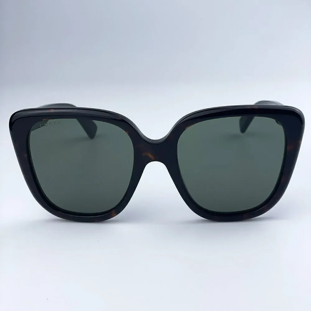 SALE! NEW Gucci GG1169S 003 Havana Green Square Oversized Women Sunglasses